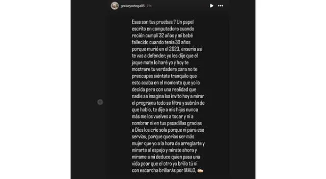 Greissy Ortega enfurece con Ítalo Villaseca. Fuente: Instagram.