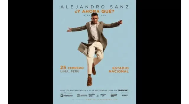 Alejandro Sanz anunció concierto en Perú. Fuente: Instagram.