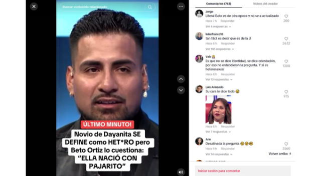 Críticas a Beto Ortiz en redes sociales. Fuente: TikTok