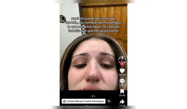 Esta es la crítica de Camila a su papá, Christian Domínguez. Fuente: TikTok.