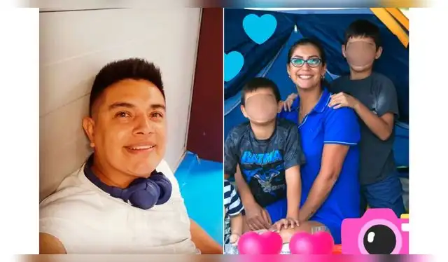 Por un lado Leonard León y al otro lado Karla Tarazona y sus dos hijos con él. Fuente: Difusión. Por un lado Leonard León y al otro lado Karla Tarazona y sus dos hijos con él. Fuente: Difusión.