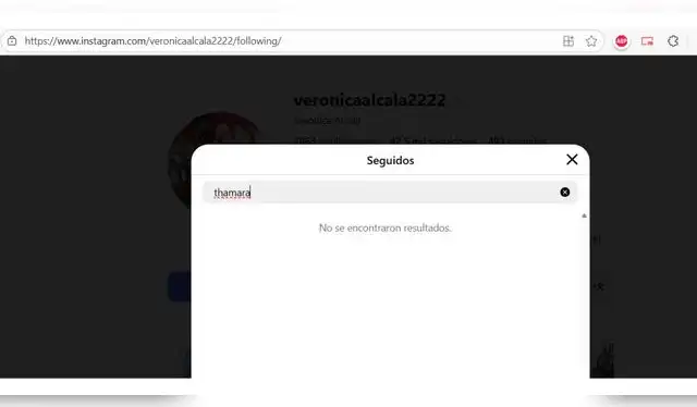 Verónica Alcalá no sigue a su hija Thamara Medina. Fuente: Instagram. Verónica Alcalá no sigue a su hija Thamara Medina. Fuente: Instagram.