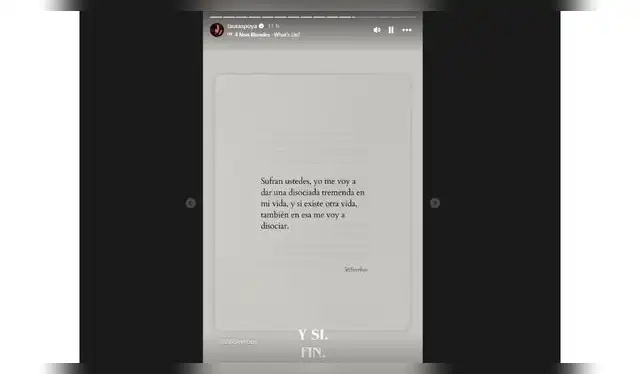 Mensaje de Laura Spoya. Fuente: Instagram.