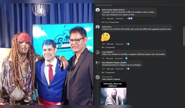 Comentarios sobre la postulación de Andy V como diputado. Fuente: Facebook. Comentarios sobre la postulación de Andy V como diputado. Fuente: Facebook.