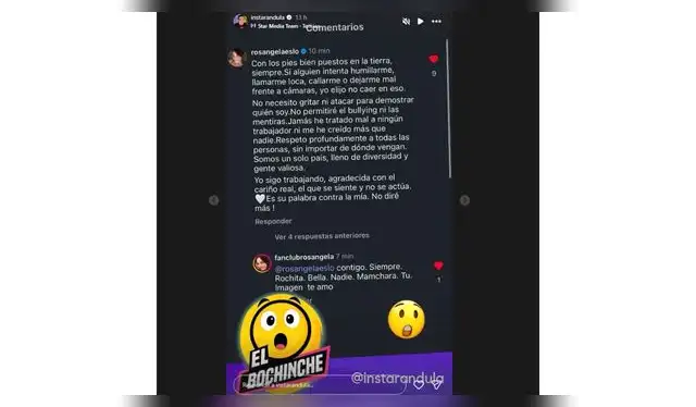 Respuesta de Rosángela Espinoza ante las críticas. Fuente: Instagram - Instarándula