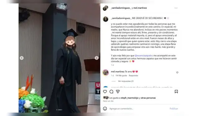 Mensaje de la hija de Christian Domínguez. Fuente: Instagram.