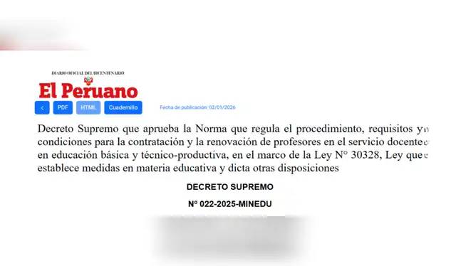 DECRETO SUPREMO Nº 022-2025-MINEDU.