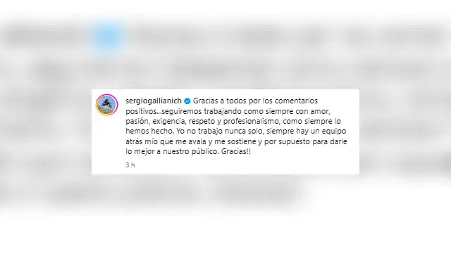 Sergio Galliani se pronuncia tras comunicado de la familia de Camucha Negrete desmintiendo a Rodrigo González. Foto: Instagram.    