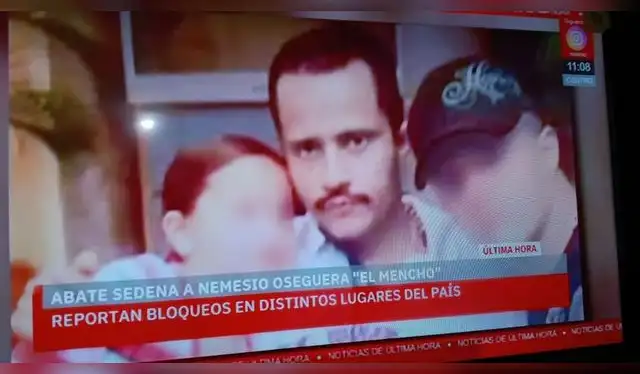 Así informaron el fallecimiento de 'El Mencho' en televisión mexicana. Fuente: Difusión.