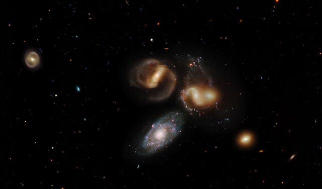  Quinteto de Stephan, captado por el Hubble. Foto: NASA / ESA.   