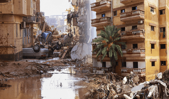  El paso del ciclón Daniel en el este de Libia dejó un panorama desolador, entre fallecidos, heridos y edificaciones derrumbadas.&nbsp; Fuente: AFP   