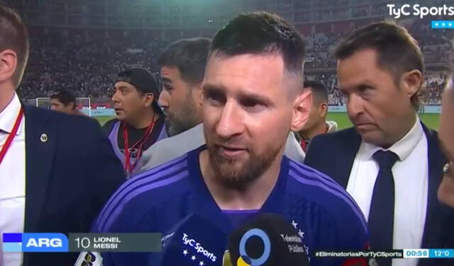  Lionel Messi tras el Perú vs. Argentina.