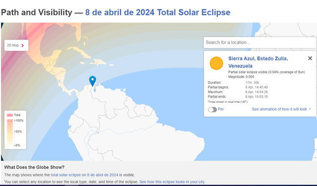  El eclipse solar parcial en&nbsp;Venezuela&nbsp;será muy poco visible.   