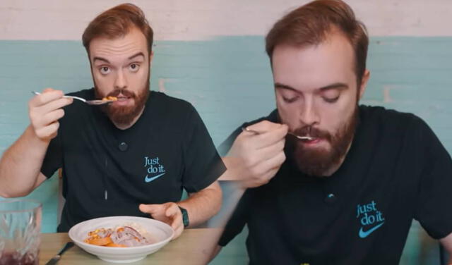 <strong> Streamer Ibai Llanos prueba el ceviche con tiradito y queda maravillado.</strong>   