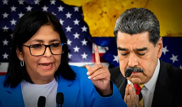 Delcy Rodríguez y Maduro
