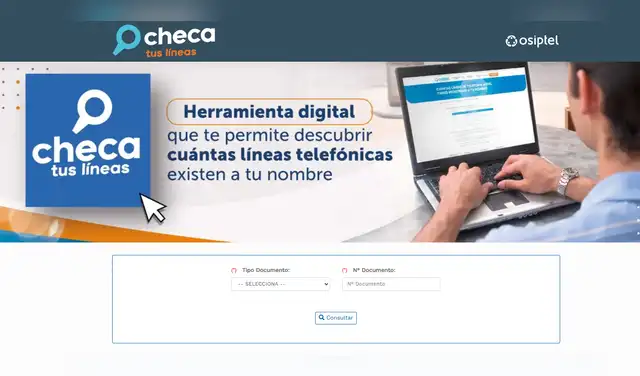  Plataforma de Osiptel "Checa tus líneas".  