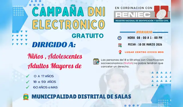 DNI electrónico en Salas, Lambayeque.