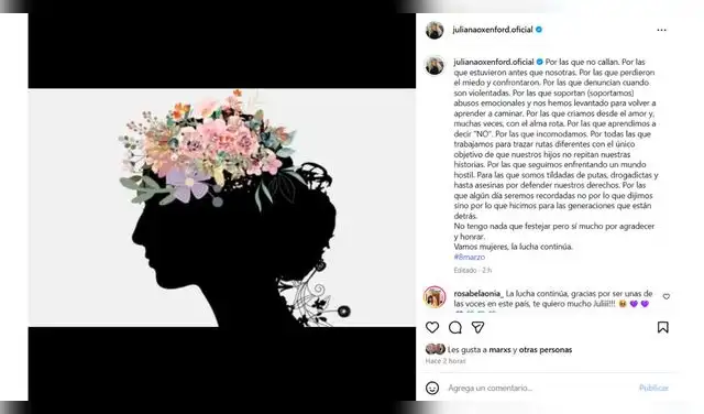 Mensaje de Juliana Oxenford. Mensaje de Juliana Oxenford.