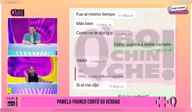 Conversación de Pamela Franco donde lo confirma.