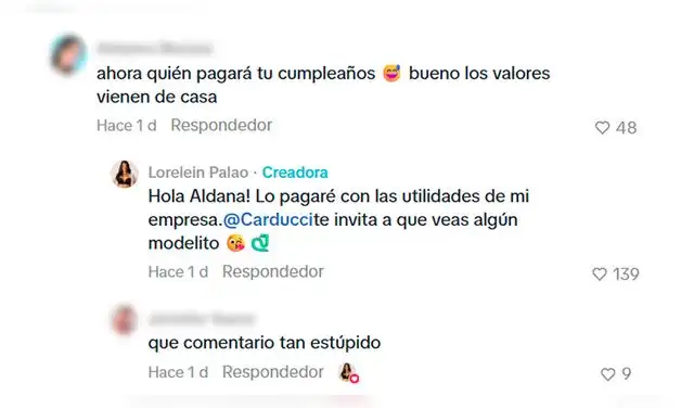 La respuesta que le dio Lorelein Palao a usuaria que le cuestionó sobre su cumpleaños. La respuesta que le dio Lorelein Palao a usuaria que le cuestionó sobre su cumpleaños.