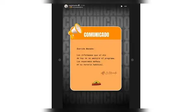 Comunicado de Mario Irivarren.