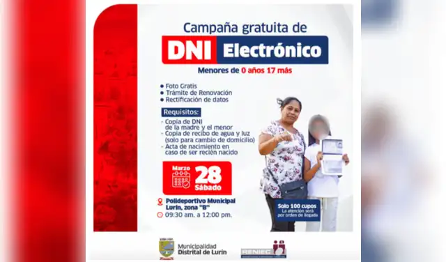 DNI electrónico gratis para este sábado 28 de marzo: conoce dónde y cuáles son los servicios disponibles