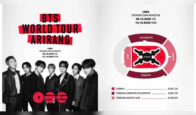 Información sobre el concierto de BTS en Lima este 2026. Información sobre el concierto de BTS en Lima este 2026.