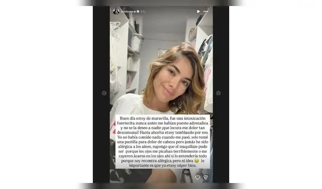 Korina Rivadeneira se pronuncia sobre su estado actual de salud.