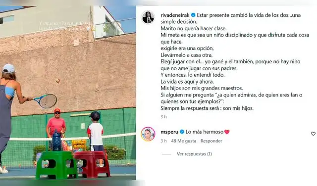 Korina Rivadeneira compartió una publicación sobre su hijo con Mario Hart.