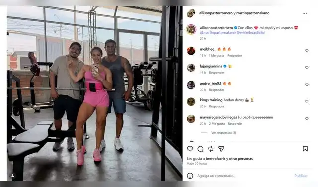 Allison Pastor y la foto que subió con su papá y Erick Elera.