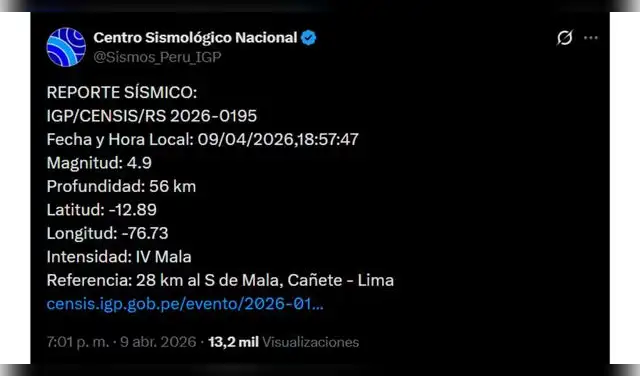 Informe del temblor. Informe del temblor.