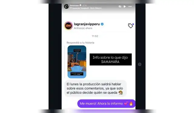 'La Granja VIP' se pronuncia sobre Samahara Lobatón.