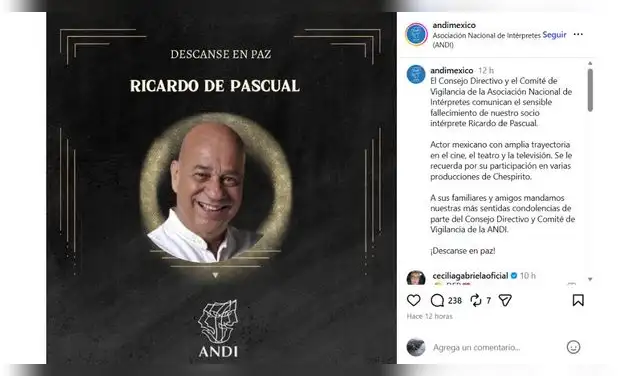 Muere Ricardo de Pascual a sus 85 años.