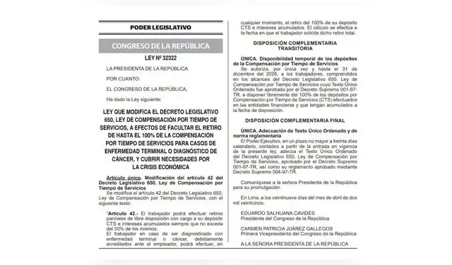 Lo que dice la norma legal aprobada del retiro CTS sobre el plazo de 30 días. - Crédito Captura de El Peruano  