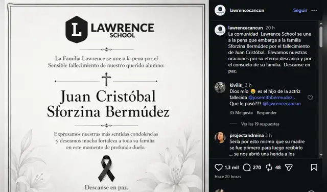 Hijo de Josemith Bermúdez fallece