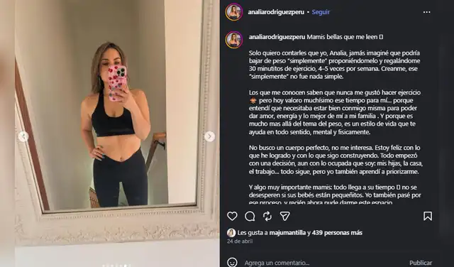 Analía Rodríguez comparte transformación física