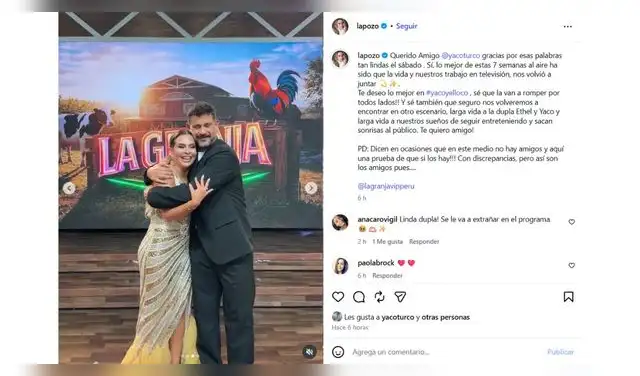 Mensaje de Ethel Pozo a Yaco Eskenazi.
