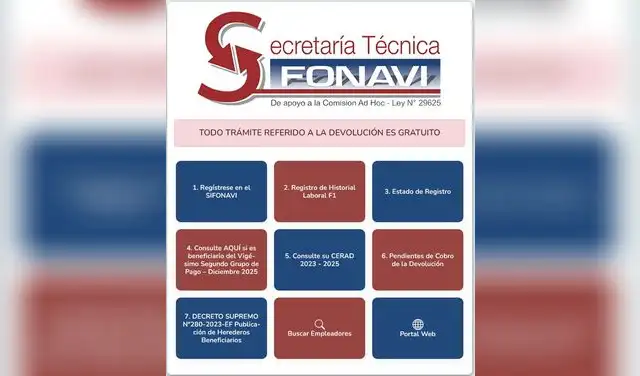 Así se ve la página de la Secretaría Técnica del Fonavi. - Crédito Captura de la Secretaría Técnica.  