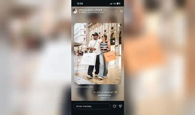 Jefferson Farfán genera polémica al invitar a Xiomy Kanashiro a gastar dinero en Italia