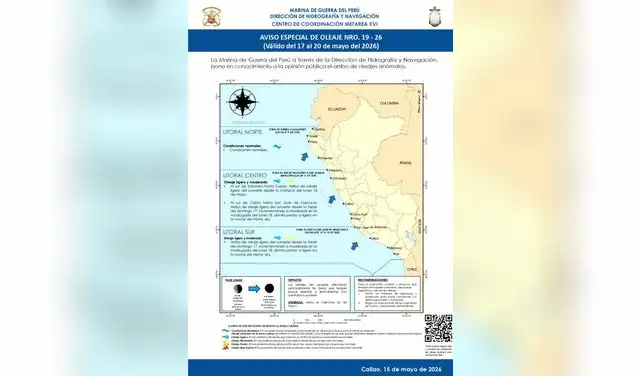 Marina alerta oleajes en Perú: conoce el pronóstico.  