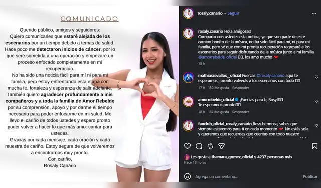 Rosaly Canario, integrante de Amor Rebelde, se aleja de los escenarios