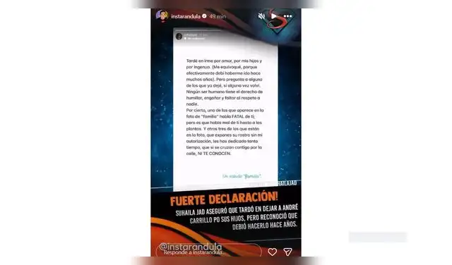Mensaje de Suhaila Jad.