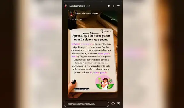 Pamela Franco comparte poderoso mensaje en redes