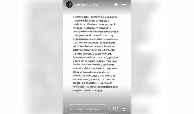 Suhaila Jad confirma el fin de su relación con André Carrillo