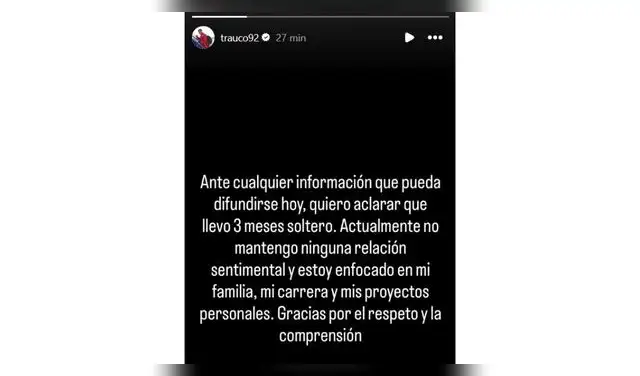 Comunicado de Miguel Trauco.