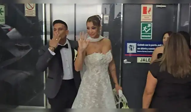 Christian Domínguez y Karla Tarazona se dan el sí en notaría de San Borja y ya son marido y mujer
