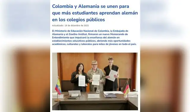 Colombia y Alemania se unen para que más estudiantes aprendan alemán en los colegios públicos.  