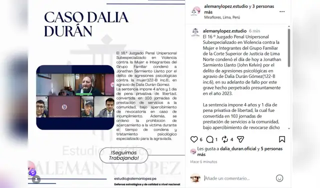 Abogados de Dalia Durán revelan sentencia de John Kelvin. 