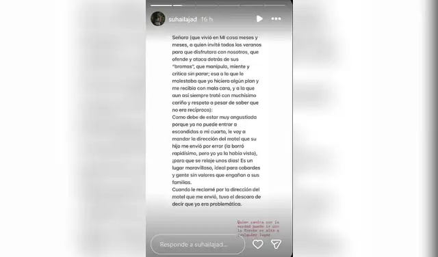 Suhaila Jad comparte fuerte mensaje Suhaila Jad comparte fuerte mensaje