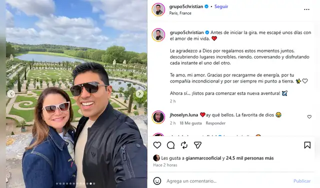 Christian Yaipén grita su amor por su esposa.